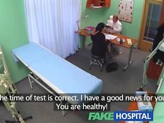 FakeHospital doctor makes sure patient is well checked over