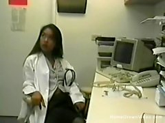 Asian nurse caught masturbating in her office with toys