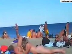 Public nude beach swinger sex in summer 2015