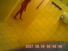 Teenager in bath after-sport camera sazz that is hidden