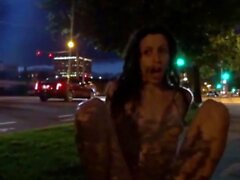 Wild Brunette Babe Gets Naked And Fucks A Dildo In Public