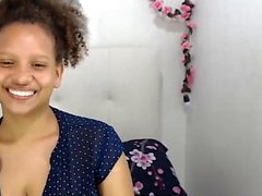 Spanish Mulatta teases until showing huge tits and areolas
