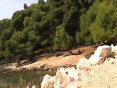 European Pussy fingered on beach that was public