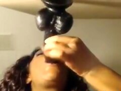 black girl and her dildo