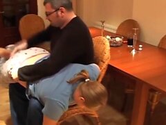 hard spanking of stepdaughter's fat ass