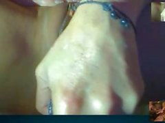 My wife with cam on skype ,screen recording 46 years.