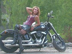 Naughty brunette loves her boyfriend's new ride