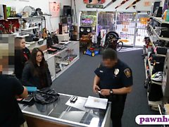 Two women tried to stole and banged hard by pawn dude