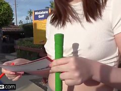 Maya Kendrick Amateur Teen Flashes Hairy Pussy on Mini-Golf Date