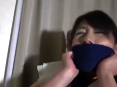 Asian japanese amateur has deep throat