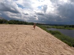 Nude wild Beach and abandoned construction site