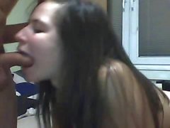 beautiful teen doing blowjob in webcam
