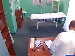 FakeHospital Petite Euro patient orgasms pussy juice over doctors desk