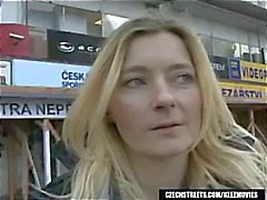 Blonde Jitka is picked up on Czech Streets and gives him a blowjob