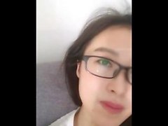 Chinese Cam Model Masturbates Wearing Glasses