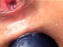 Close-up with Asian tight ass hole fucked with hot sex toys