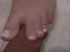 Foot fetish babe gets a dick to please pov
