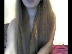 Fantastic Long Haired Striptease and Masturbating, Long Hair
