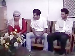 Arabian Muslim Milf gangbanged in Group Sex by 2 small Asian Semitic Dicks