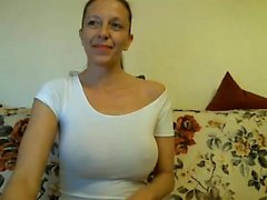 Sizzling busty milf athome playing and stripteasing with he