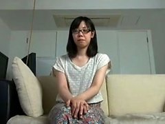 Tied up asian slut giving hot blowjob in POV style
