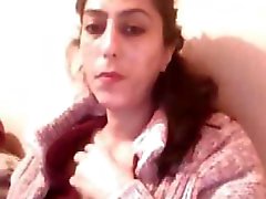 Turkish bbw brunette on her webcam showing off her chubby body