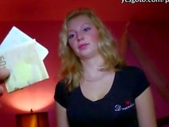 Curvy amateur blondie Czech girl Maya Angel fucked for cash