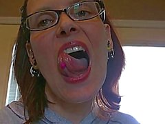 Megan Majors has a long tongue