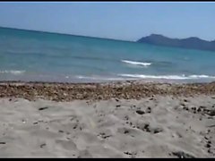 Cum at beach in blowjob