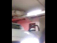 Pretty tits girl having masturbation inside the car park part 1