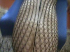 Russian wife in fishnet fucking