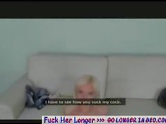 Amateur blonde in anal audition