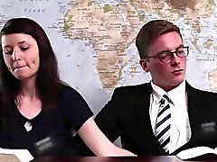 Handjob under table for amateur Mormon couple