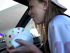 Tomboy teen Alex Blake POV fuck in a car