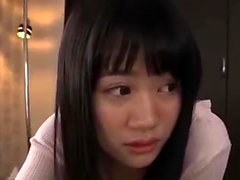 Japanese schoolgirl gives a pov blowjob