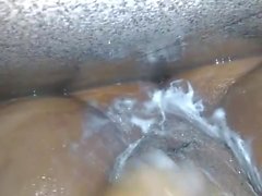 Bbw masturbates and ends in the shower