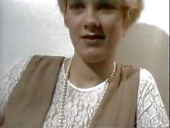 Classic vintage amateur solo action with a busty blonde rubbing her hairy bush