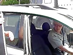 German redhead stops car for fucking