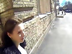 Amateur Ruslana fucked upskirt on the streets