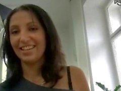Flirty euro hairdresser sucks and fucks
