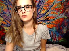 Cute brunette webcam babe pulls down her panties