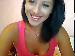 brunette slut smokes and masturbates on webcam