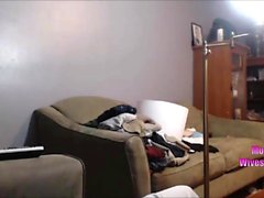 Ebony young wife gives peferct blowjob on cam