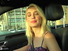 Barely legal teen Anastasia Knight gets creampied in a car