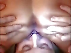 Husband eating wifes creampie