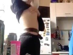 hot russian sluts teasing in the kitchen on periscope