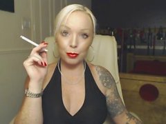 Dominant Blonde Jerk Off Countdown while smoking