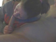 Girlfriend give hot blowjob on webcam
