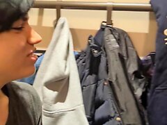 German Teen Lia Louise and BGF - Real Sex in Public Mall