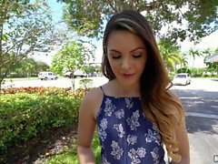 Rayna Rose flashes her tits and banged